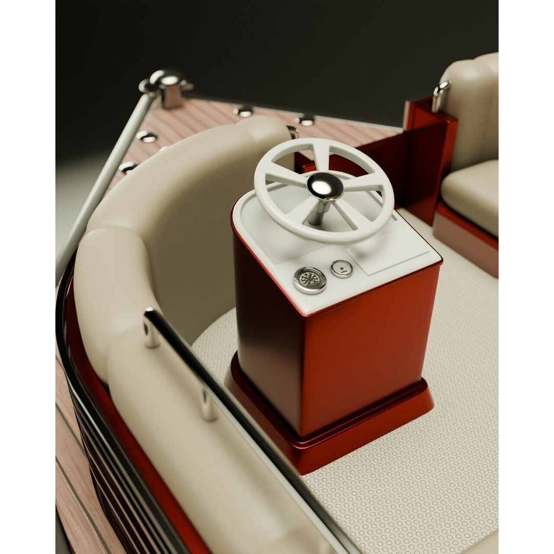 SunCruiser Luxury Performance Pontoon 3D Model – Low Poly PBR Boat, FBX - View 9