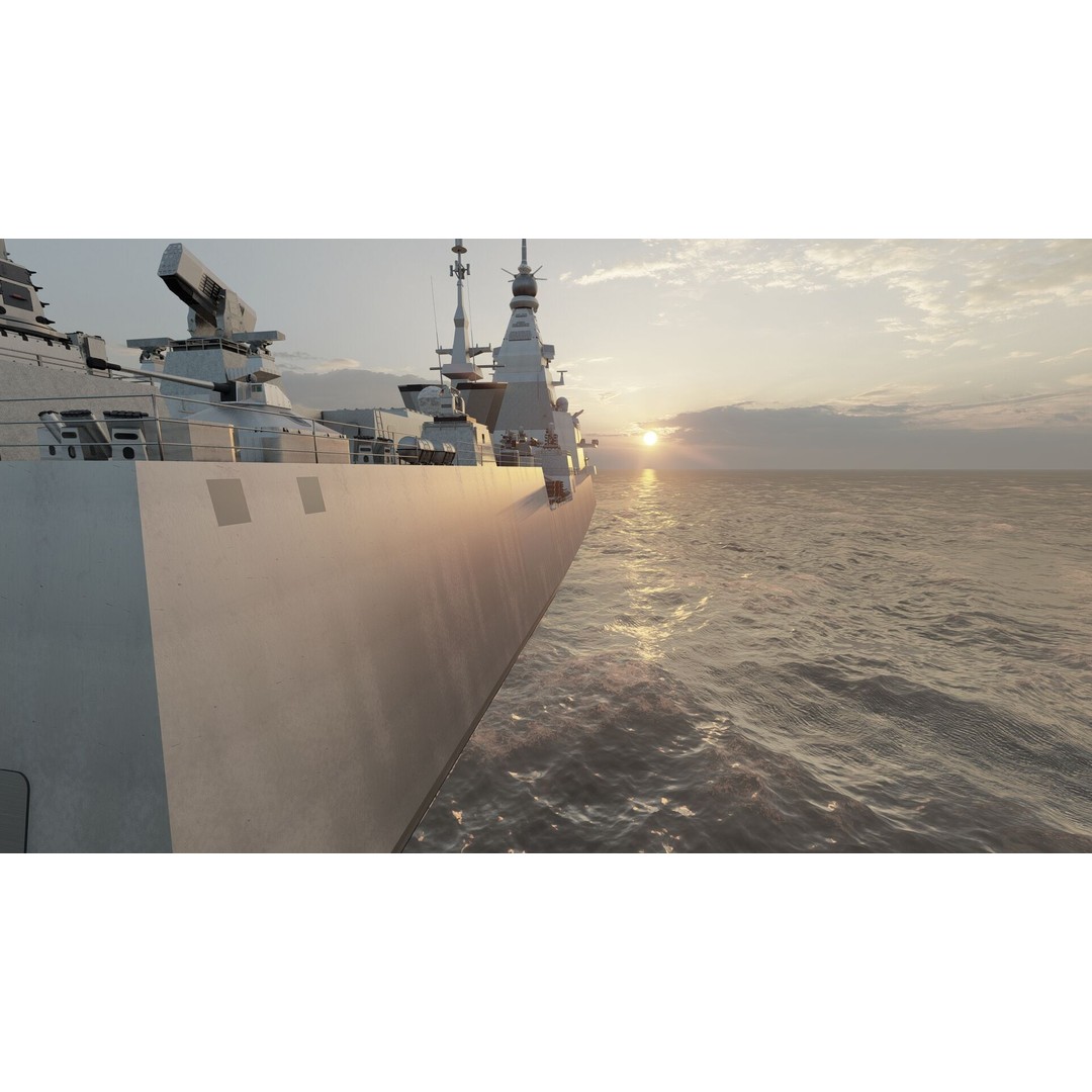 Multirole European Navy Stealth Destroyer 3D Model – Detailed Military Vessel, FBX/OBJ - View 15