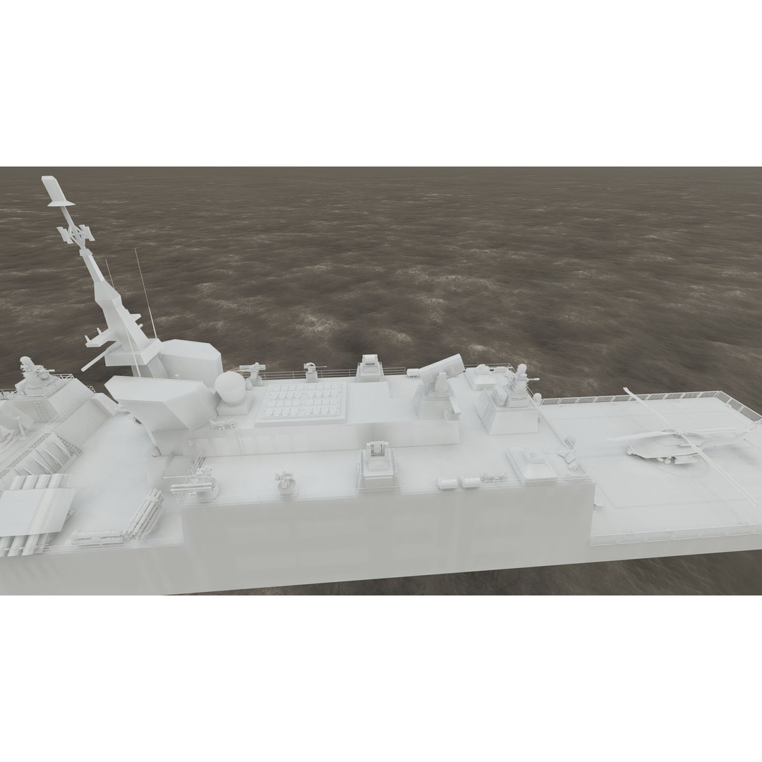 Multirole European Navy Stealth Destroyer 3D Model – Detailed Military Vessel, FBX/OBJ - View 42