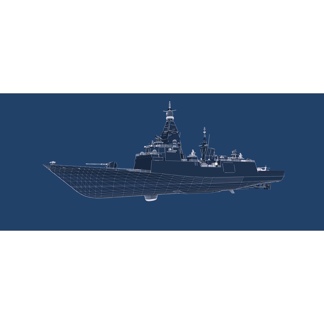 Multirole European Navy Stealth Destroyer 3D Model – Detailed Military Vessel, FBX/OBJ - View 46