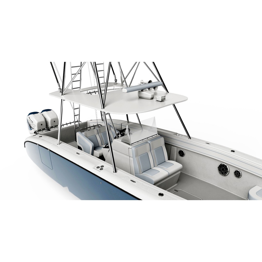 Sport Fishing Boat 3D Model – High Quality PBR Textured, FBX, Blender - View 10