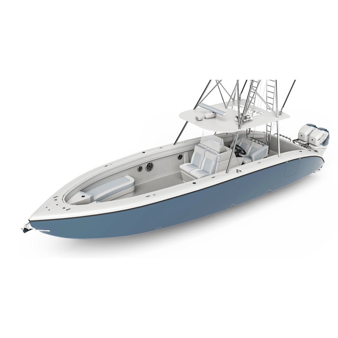Sport Fishing Boat 3D Model – High Quality PBR Textured, FBX, Blender - View 2
