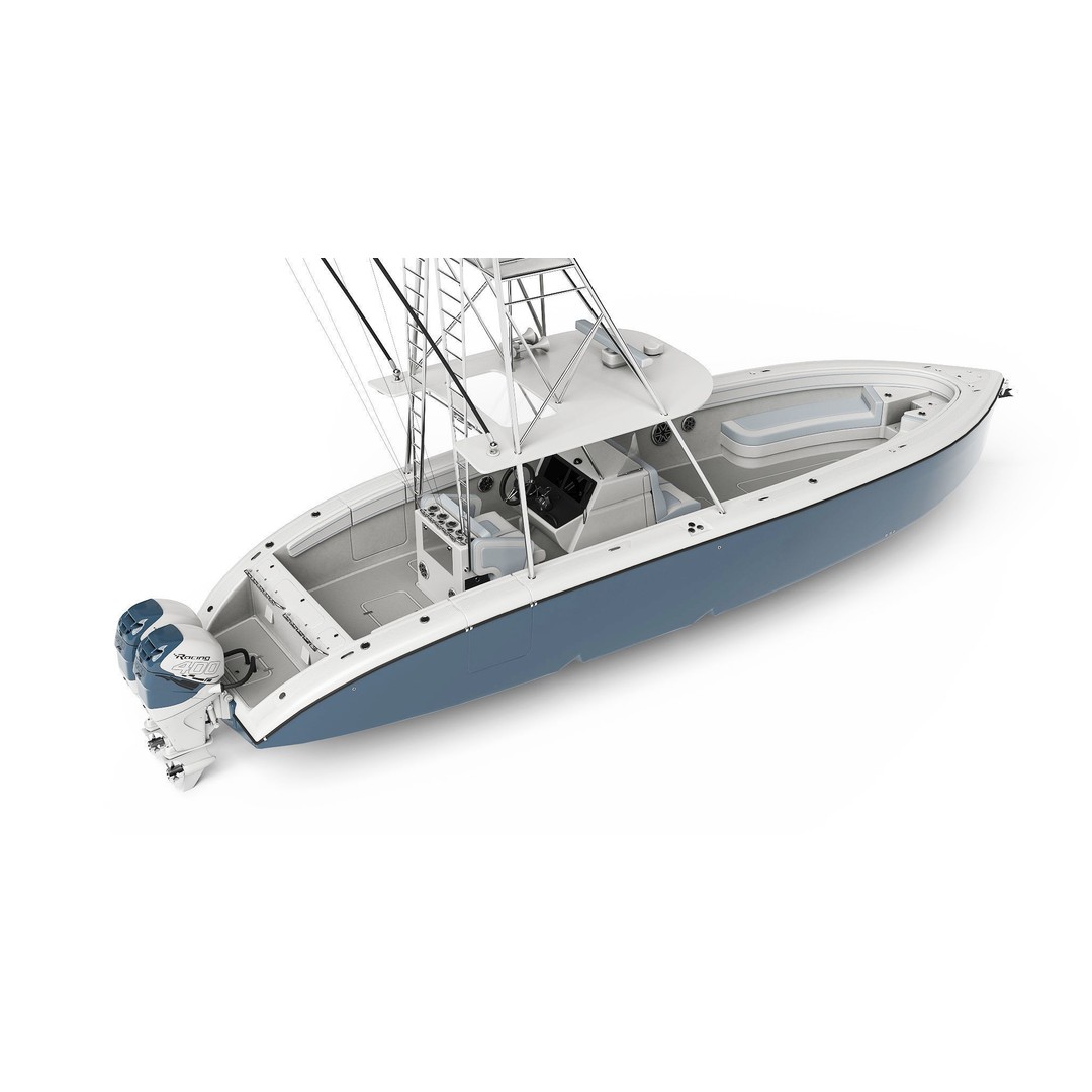 Sport Fishing Boat 3D Model – High Quality PBR Textured, FBX, Blender - View 6