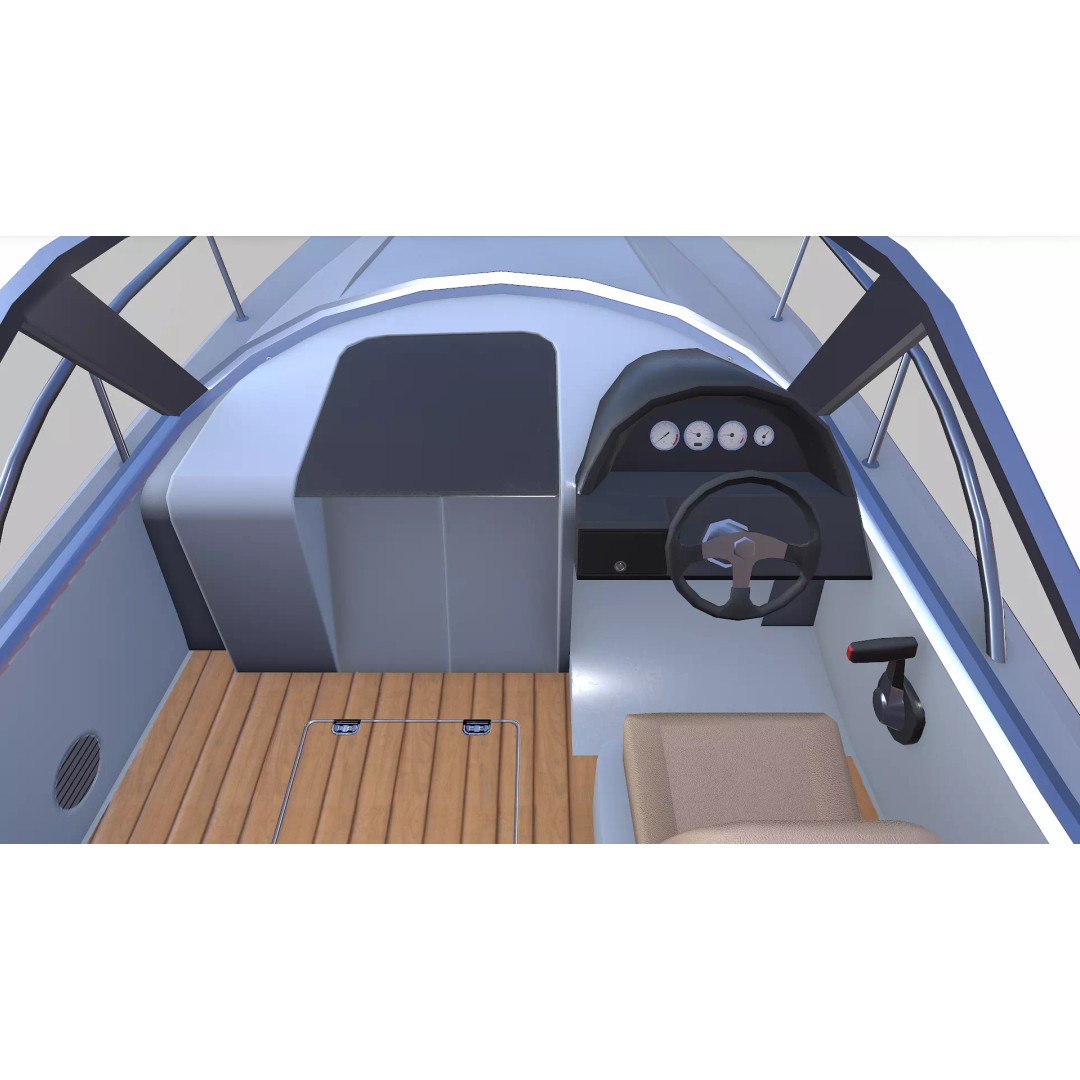 Speedboat 3D Model – Low Poly PBR Game Asset, FBX, OBJ - View 11