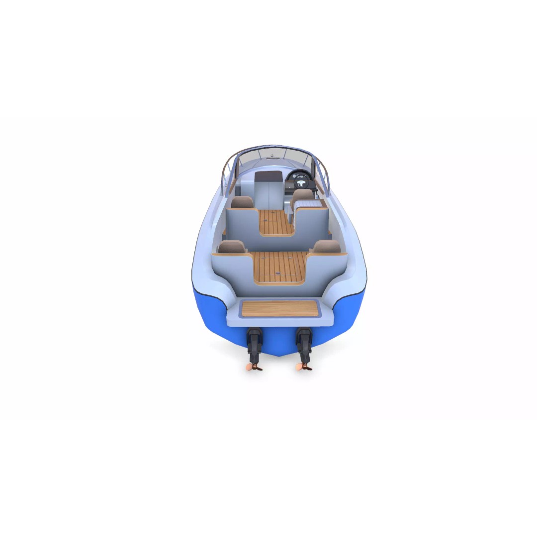 Speedboat 3D Model – Low Poly PBR Game Asset, FBX, OBJ - View 12