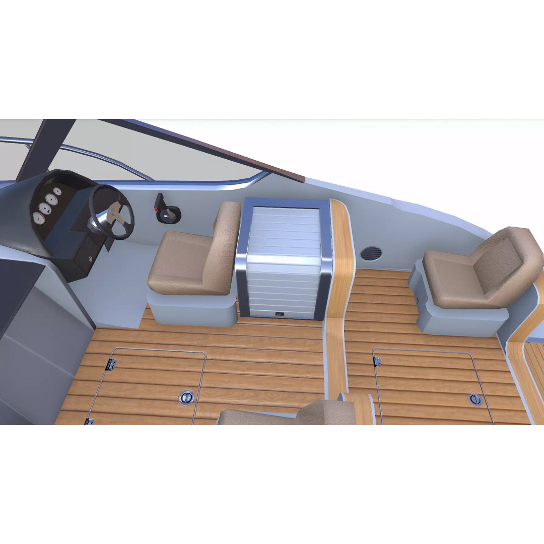 Speedboat 3D Model – Low Poly PBR Game Asset, FBX, OBJ - View 17