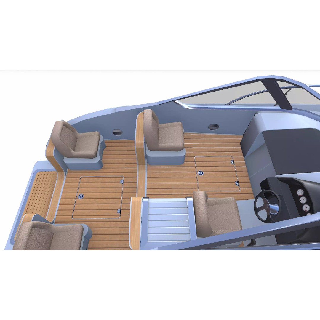 Speedboat 3D Model – Low Poly PBR Game Asset, FBX, OBJ - View 23