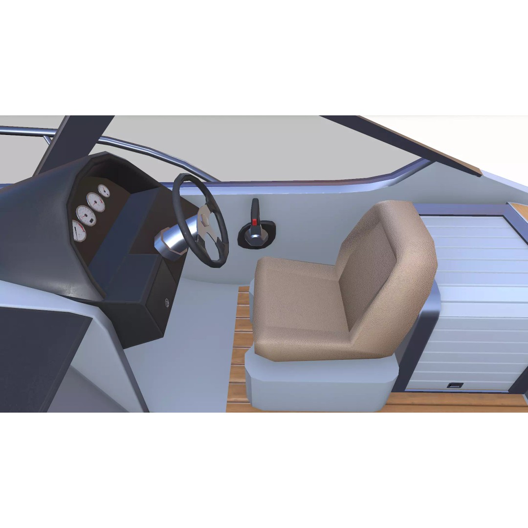 Speedboat 3D Model – Low Poly PBR Game Asset, FBX, OBJ - View 24