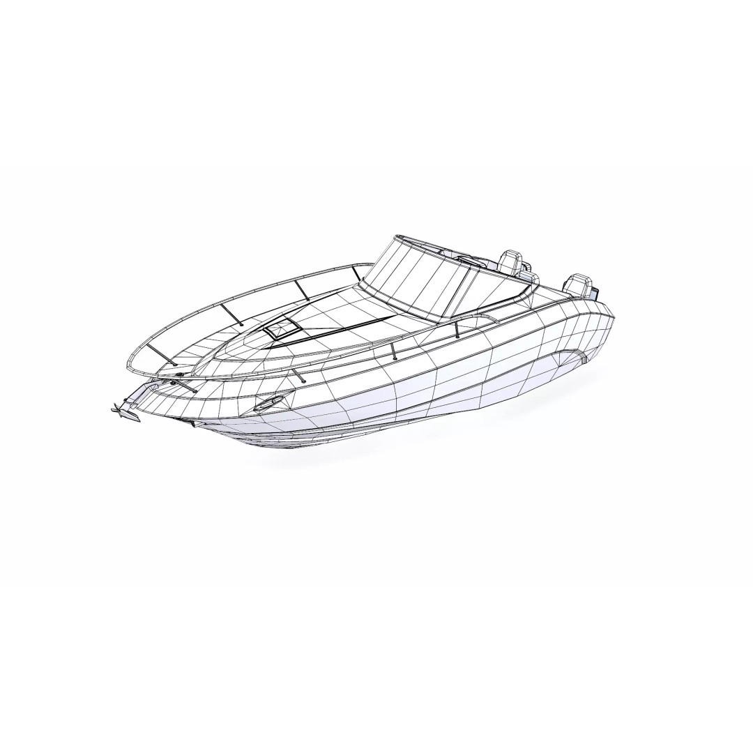 Speedboat 3D Model – Low Poly PBR Game Asset, FBX, OBJ - View 27