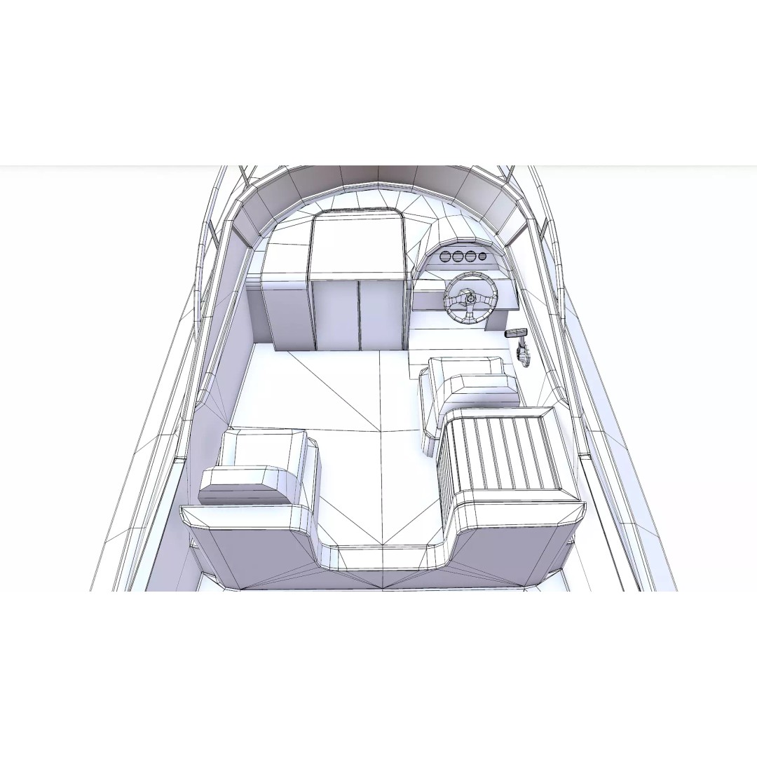 Speedboat 3D Model – Low Poly PBR Game Asset, FBX, OBJ - View 31