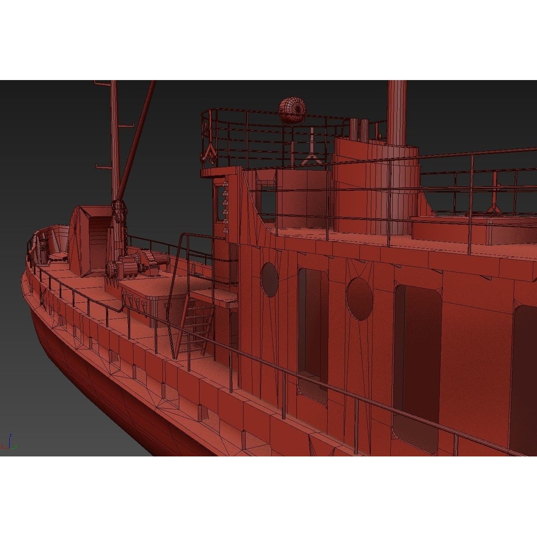 Old Abandoned Rusted Ship 3D Model – Low Poly Game Asset, FBX, OBJ