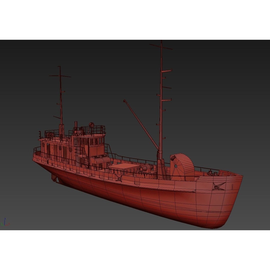 Old Abandoned Rusted Ship 3D Model – Low Poly Game Asset, FBX, OBJ - View 12