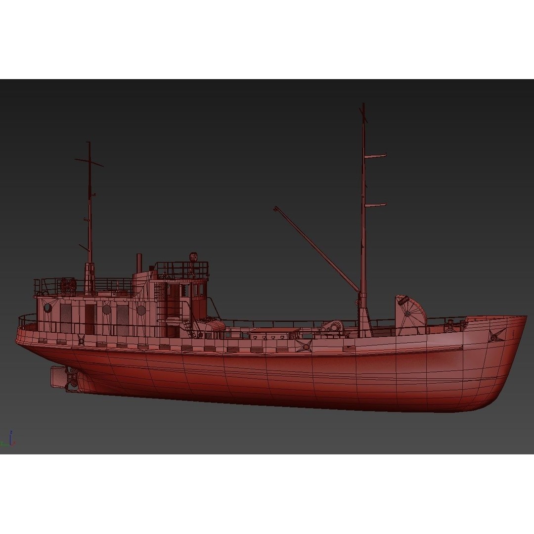 Old Abandoned Rusted Ship 3D Model – Low Poly Game Asset, FBX, OBJ - View 13