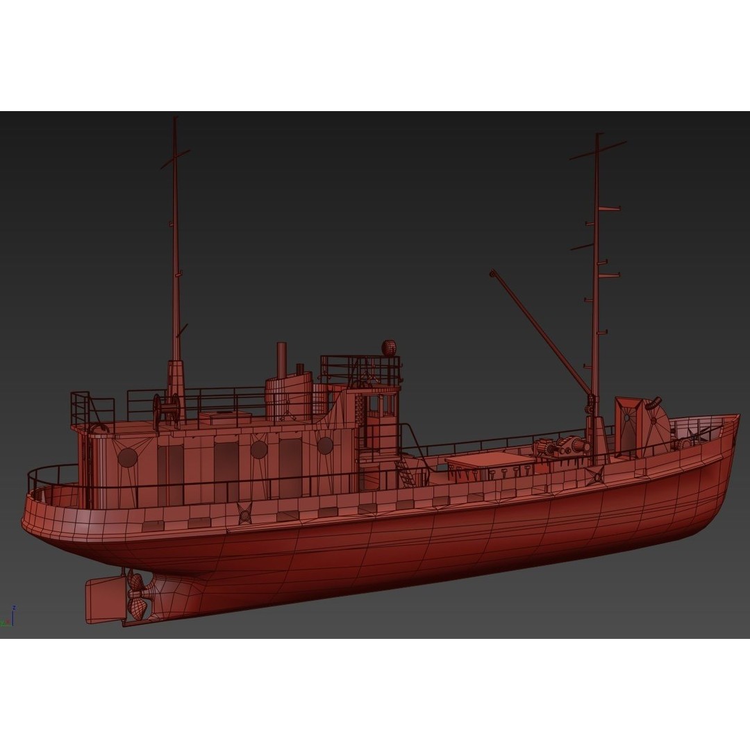 Old Abandoned Rusted Ship 3D Model – Low Poly Game Asset, FBX, OBJ - View 14