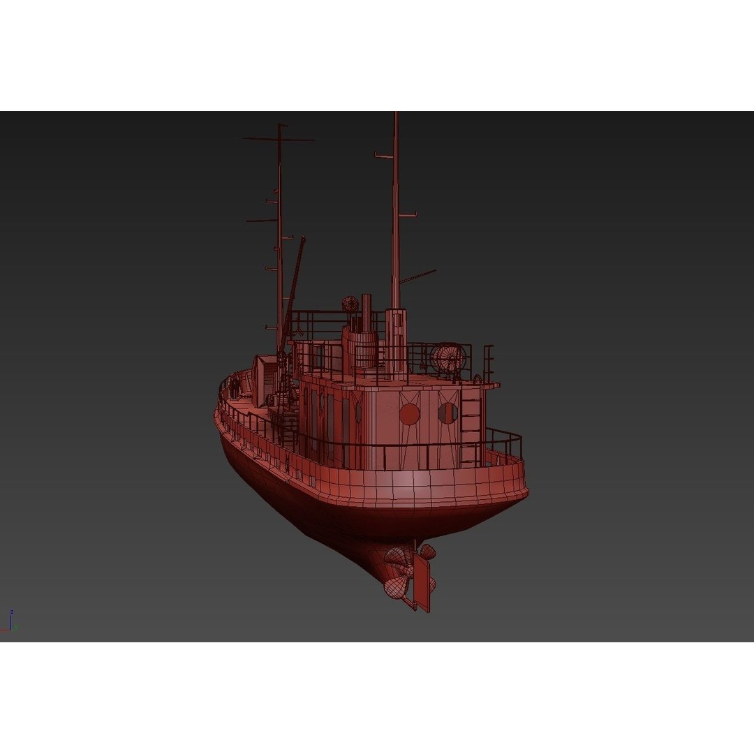 Old Abandoned Rusted Ship 3D Model – Low Poly Game Asset, FBX, OBJ - View 15