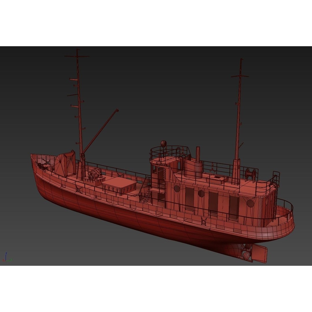 Old Abandoned Rusted Ship 3D Model – Low Poly Game Asset, FBX, OBJ - View 16