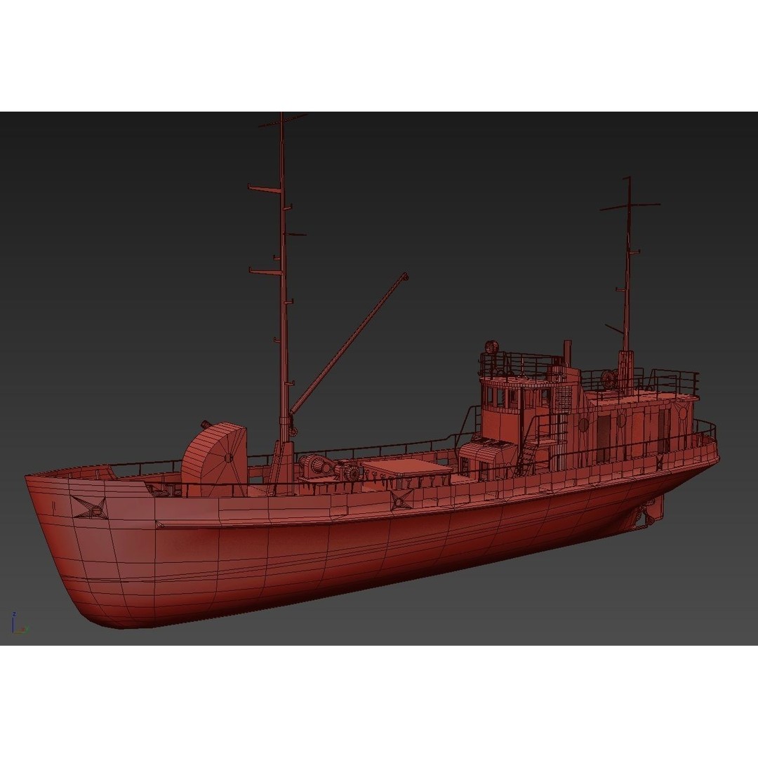 Old Abandoned Rusted Ship 3D Model – Low Poly Game Asset, FBX, OBJ - View 17