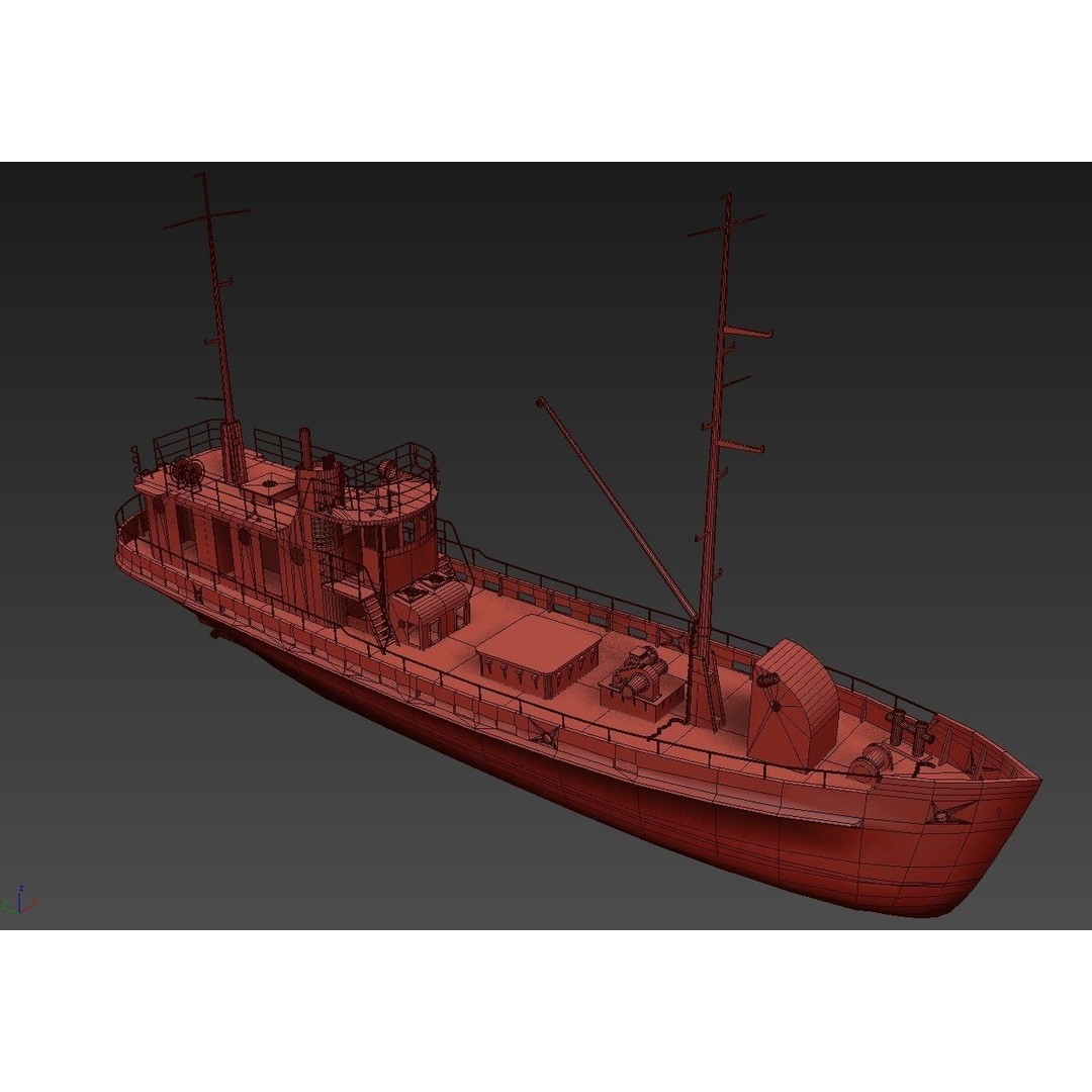 Old Abandoned Rusted Ship 3D Model – Low Poly Game Asset, FBX, OBJ - View 18