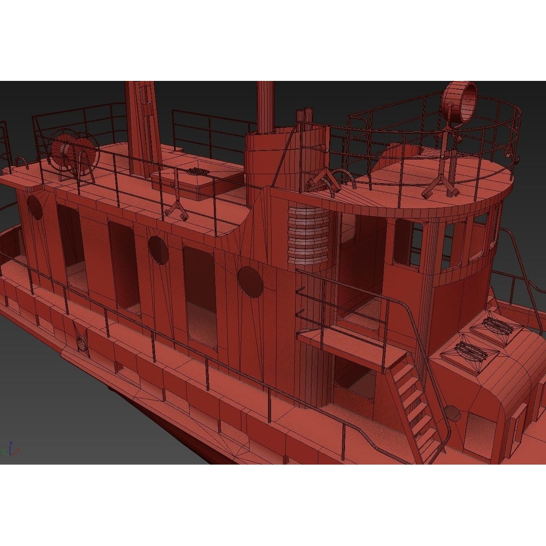 Old Abandoned Rusted Ship 3D Model – Low Poly Game Asset, FBX, OBJ - View 20