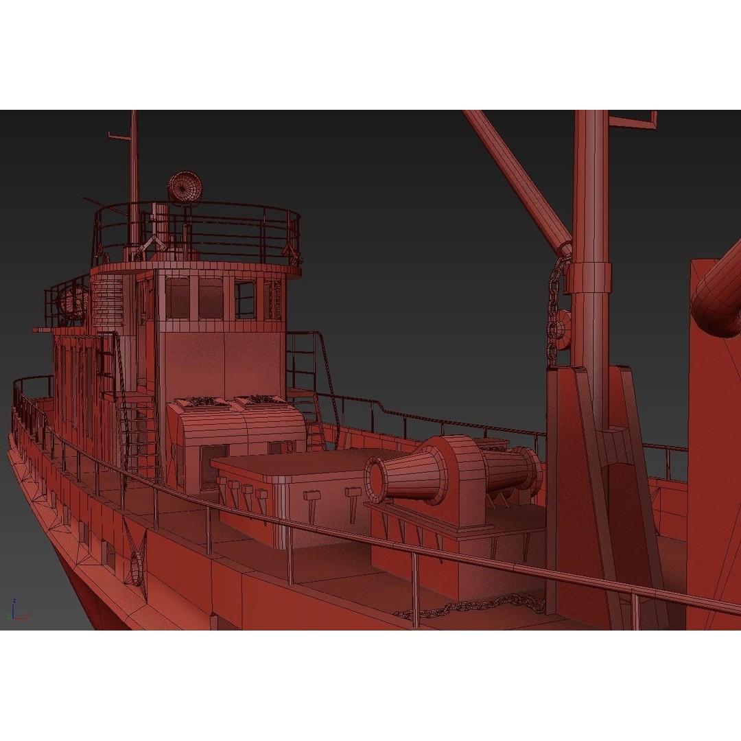 Old Abandoned Rusted Ship 3D Model – Low Poly Game Asset, FBX, OBJ - View 21