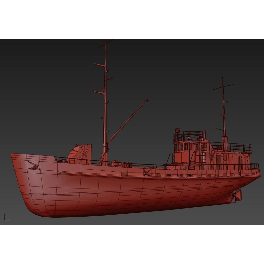 Old Abandoned Rusted Ship 3D Model – Low Poly Game Asset, FBX, OBJ - View 25