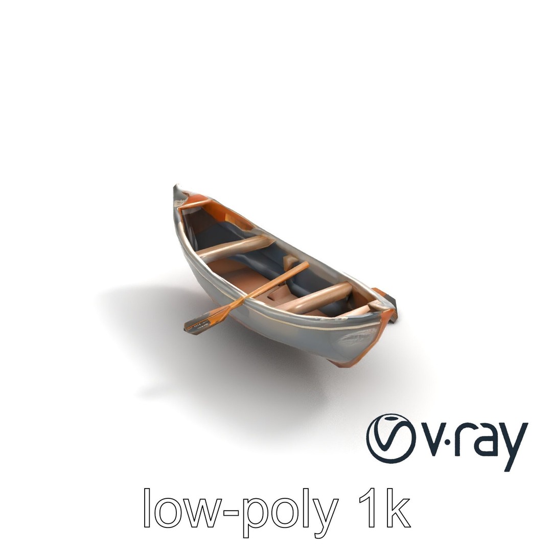 Weathered Rowboat 3D Model – Low Poly Game Asset, FBX, PBR Textures - View 10