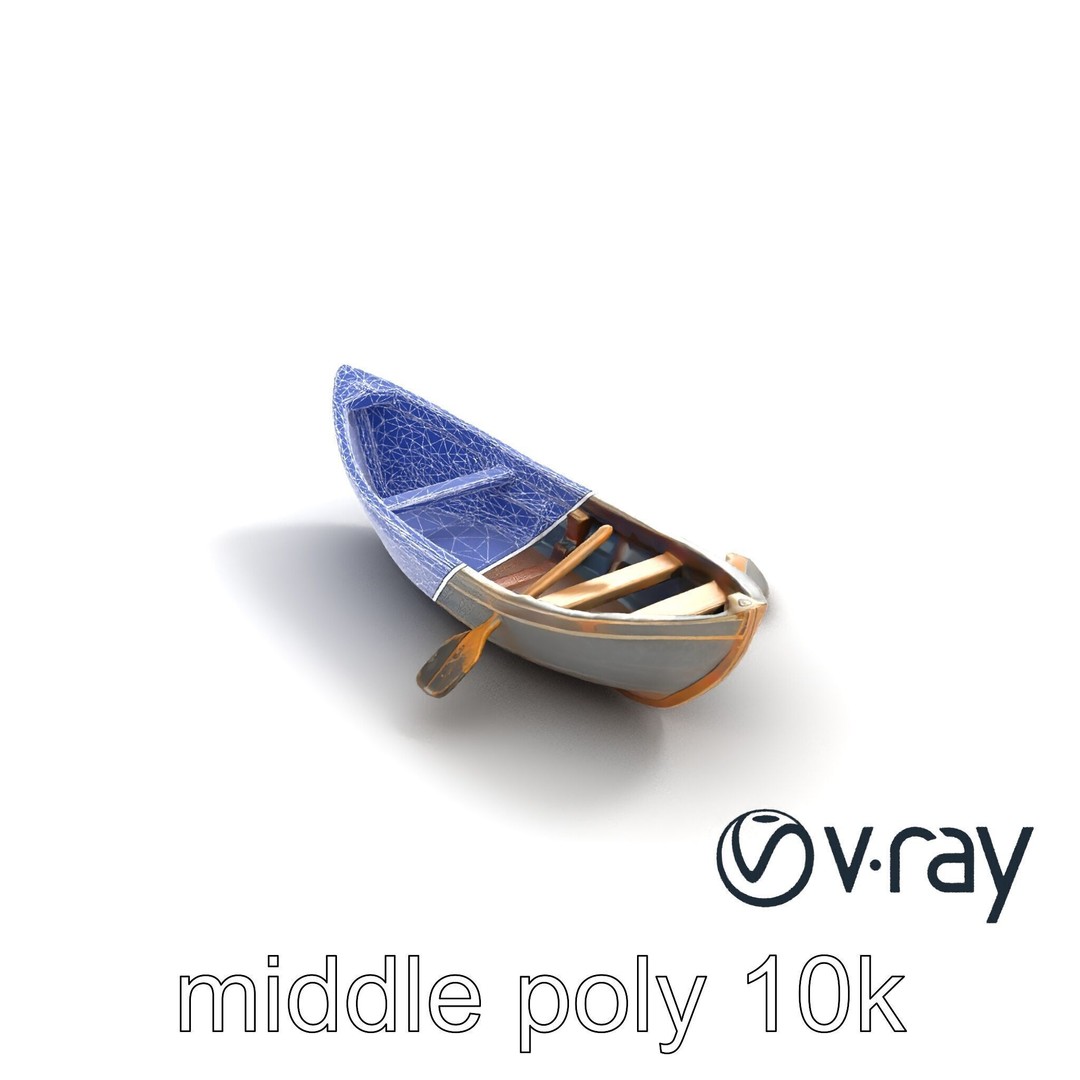 Weathered Rowboat 3D Model – Low Poly Game Asset, FBX, PBR Textures - View 12