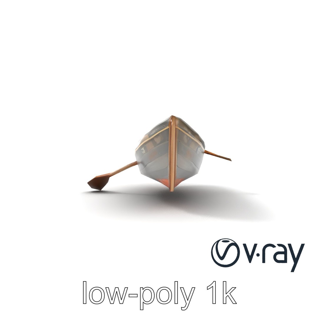 Weathered Rowboat 3D Model – Low Poly Game Asset, FBX, PBR Textures - View 13