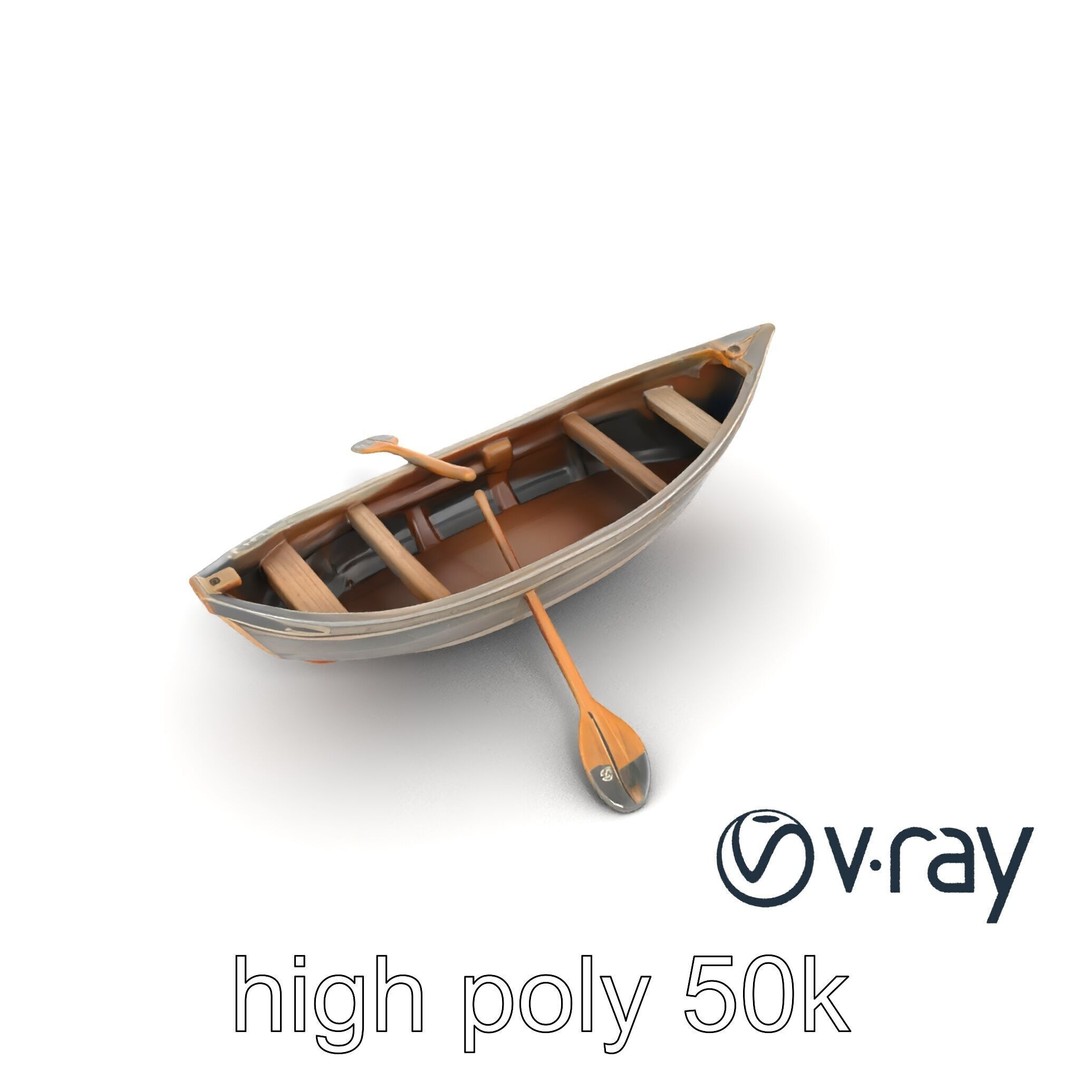 Weathered Rowboat 3D Model – Low Poly Game Asset, FBX, PBR Textures - View 14