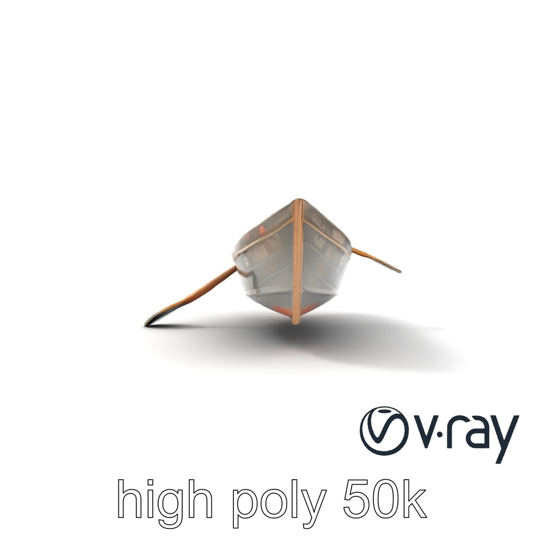 Weathered Rowboat 3D Model – Low Poly Game Asset, FBX, PBR Textures - View 16