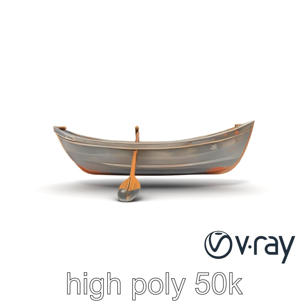 Weathered Rowboat 3D Model – Low Poly Game Asset, FBX, PBR Textures - View 17