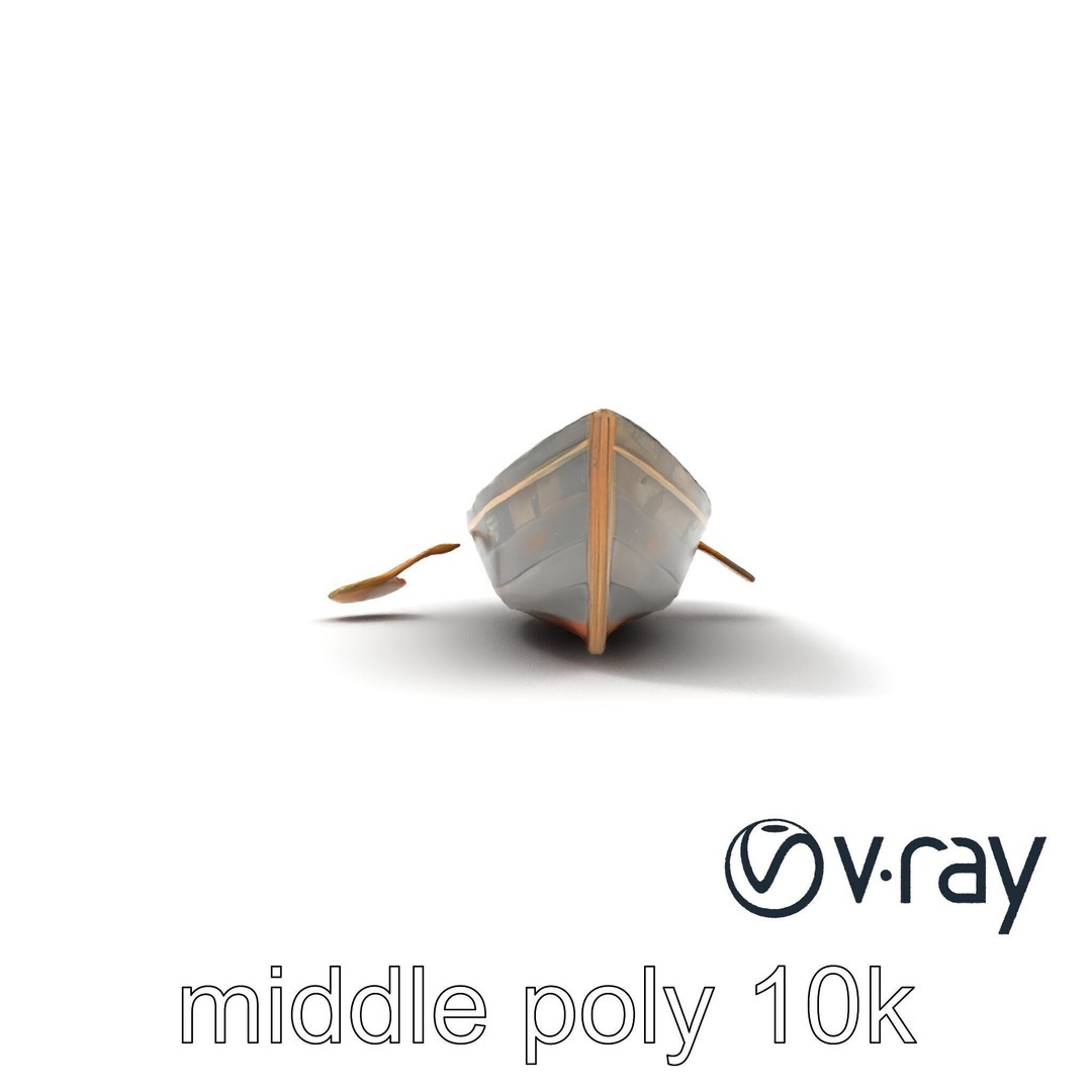 Weathered Rowboat 3D Model – Low Poly Game Asset, FBX, PBR Textures - View 18