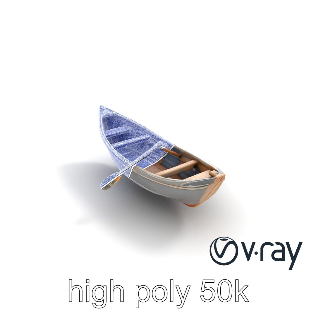 Weathered Rowboat 3D Model – Low Poly Game Asset, FBX, PBR Textures - View 22