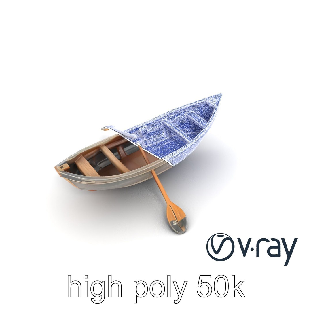 Weathered Rowboat 3D Model – Low Poly Game Asset, FBX, PBR Textures - View 23