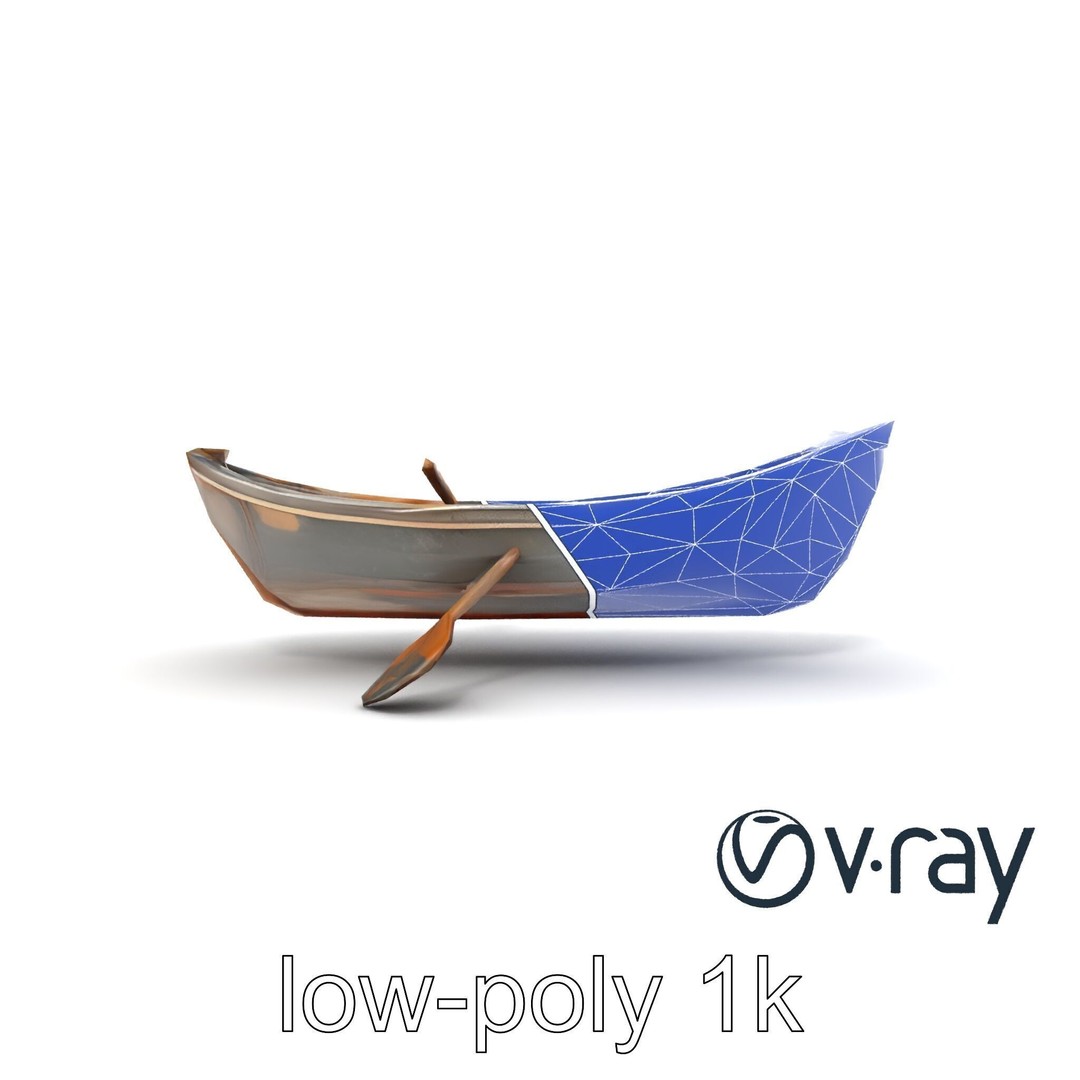 Weathered Rowboat 3D Model – Low Poly Game Asset, FBX, PBR Textures - View 24