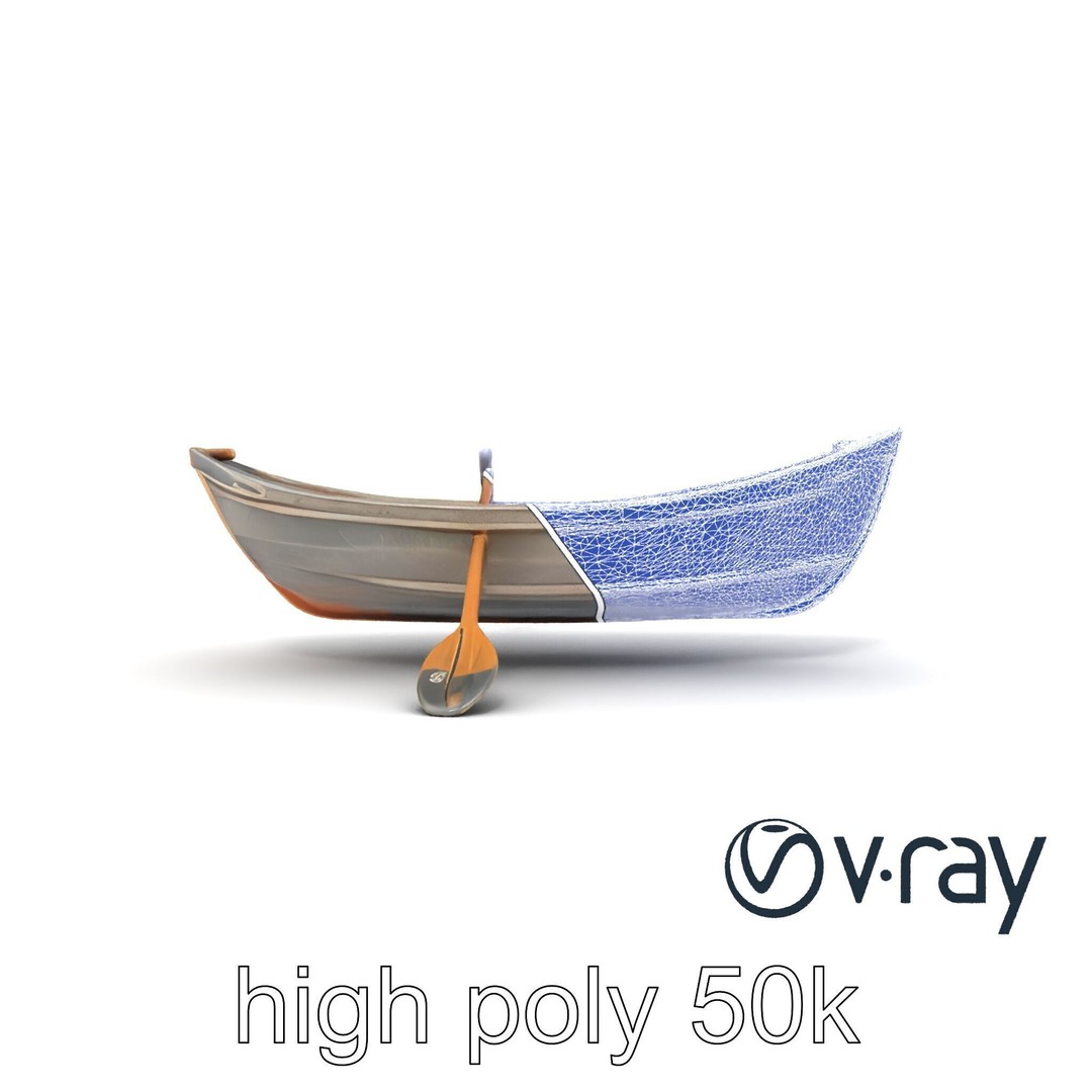 Weathered Rowboat 3D Model – Low Poly Game Asset, FBX, PBR Textures - View 26