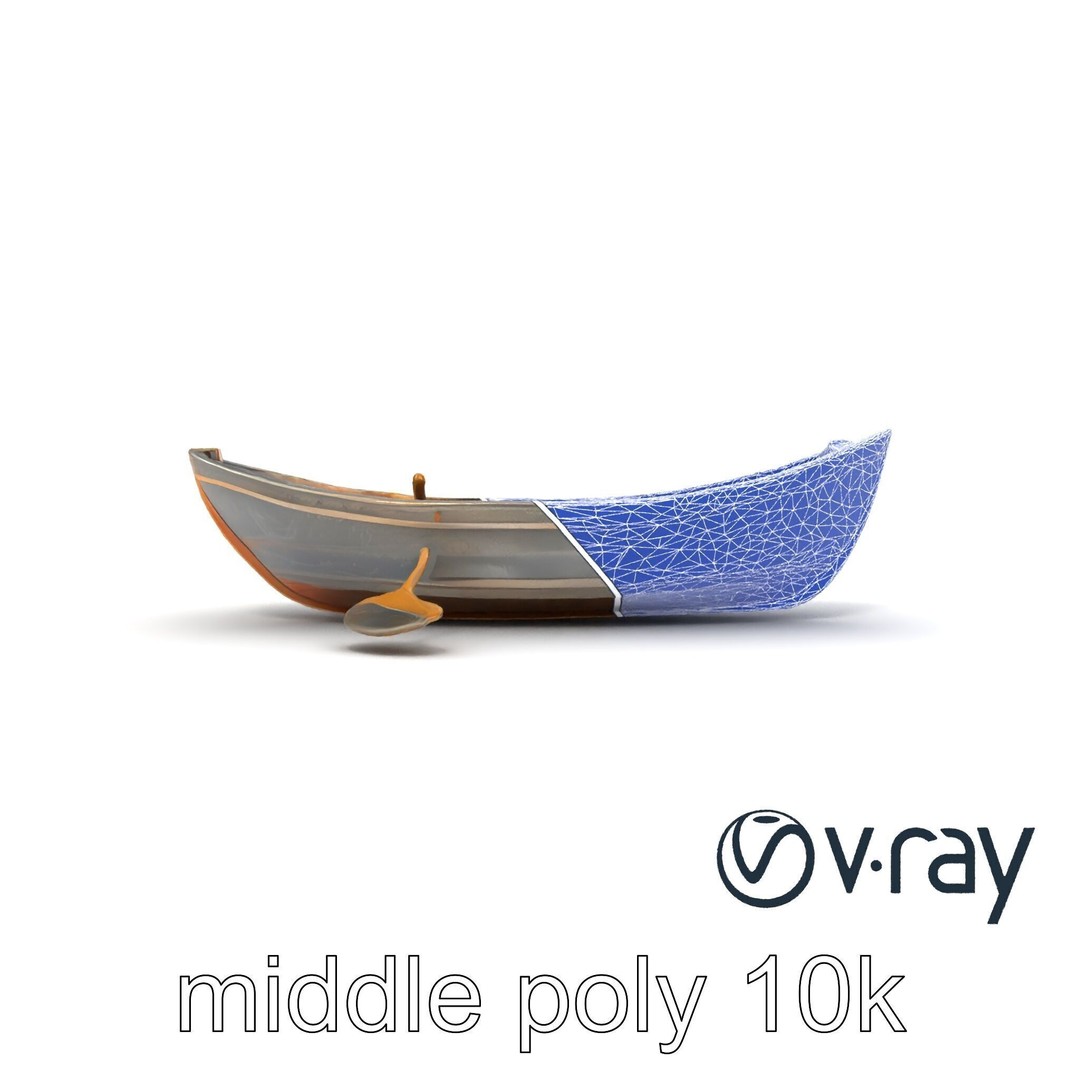 Weathered Rowboat 3D Model – Low Poly Game Asset, FBX, PBR Textures - View 28