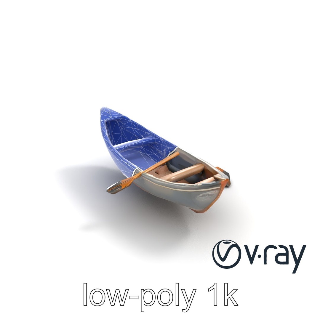 Weathered Rowboat 3D Model – Low Poly Game Asset, FBX, PBR Textures - View 30