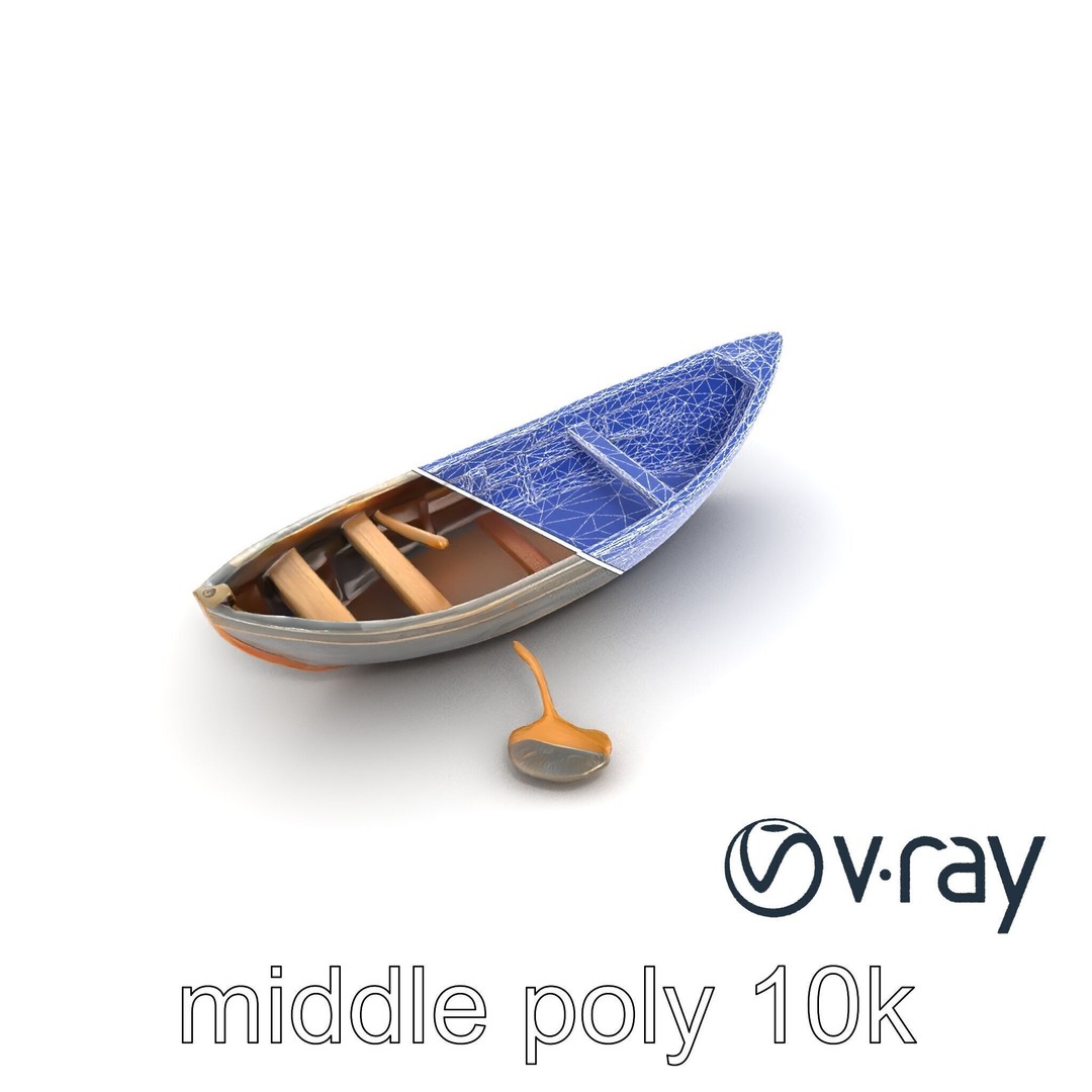 Weathered Rowboat 3D Model – Low Poly Game Asset, FBX, PBR Textures - View 31