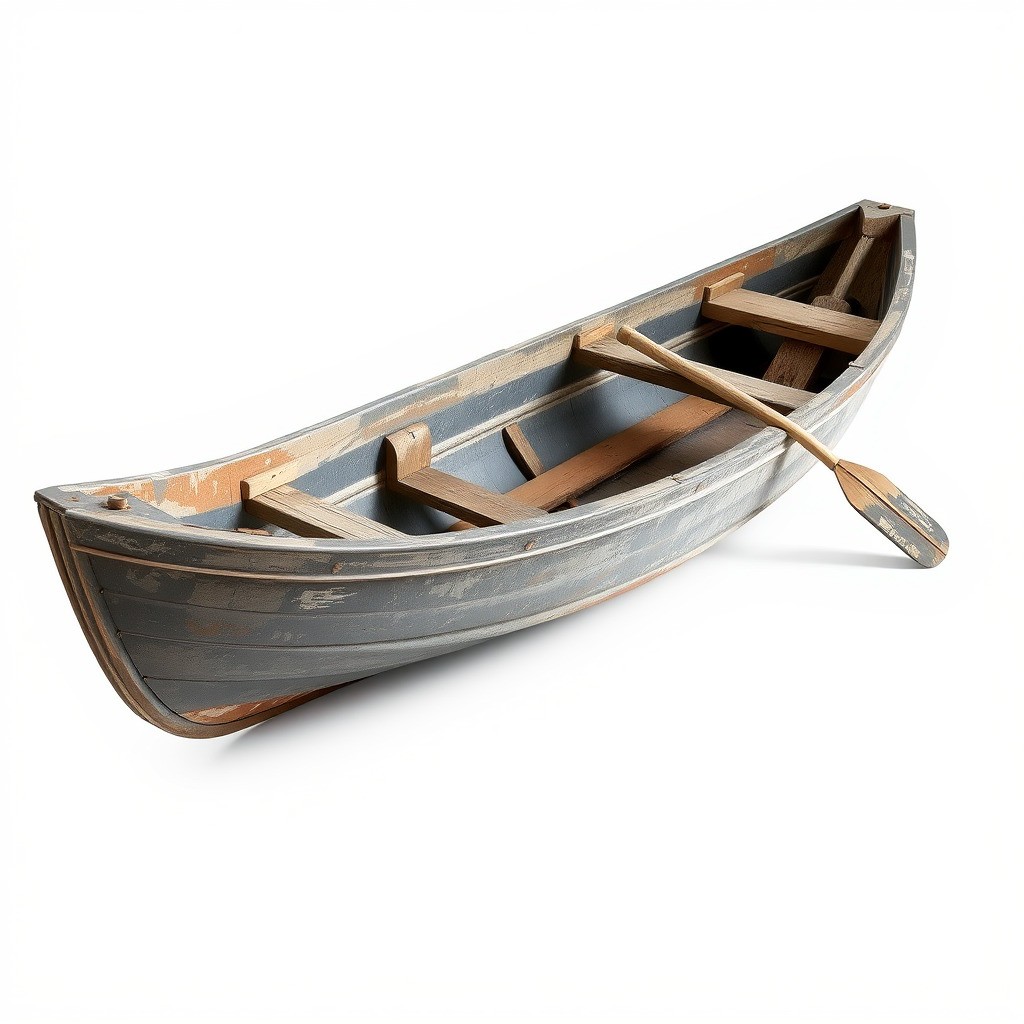 Weathered Rowboat 3D Model – Low Poly Game Asset, FBX, PBR Textures - View 5