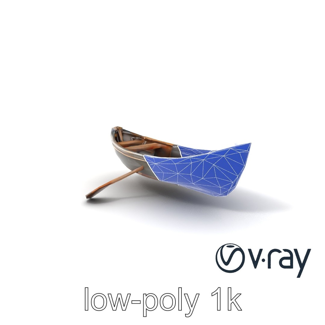Weathered Rowboat 3D Model – Low Poly Game Asset, FBX, PBR Textures - View 8