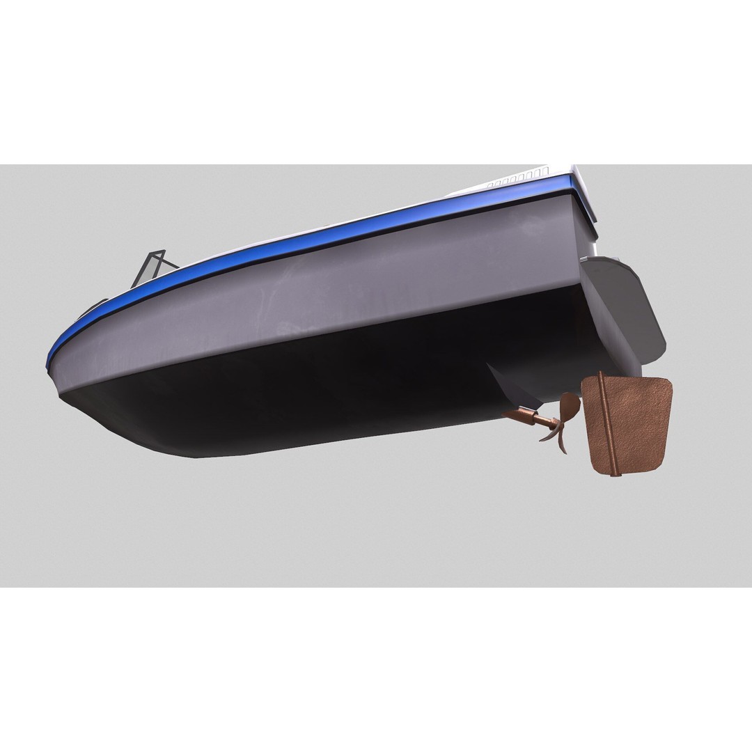 Ski Boat 3D Model – Low Poly PBR Game Asset, FBX, OBJ - View 16