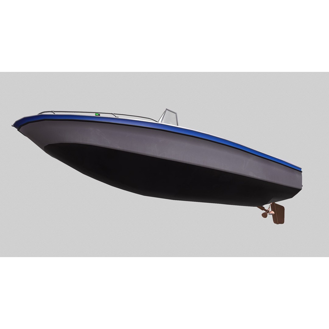 Ski Boat 3D Model – Low Poly PBR Game Asset, FBX, OBJ - View 18