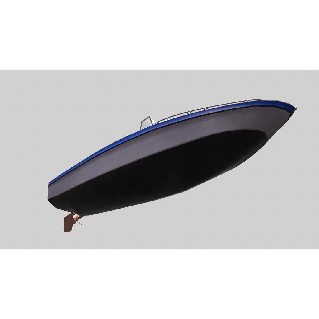 Ski Boat 3D Model – Low Poly PBR Game Asset, FBX, OBJ - View 19