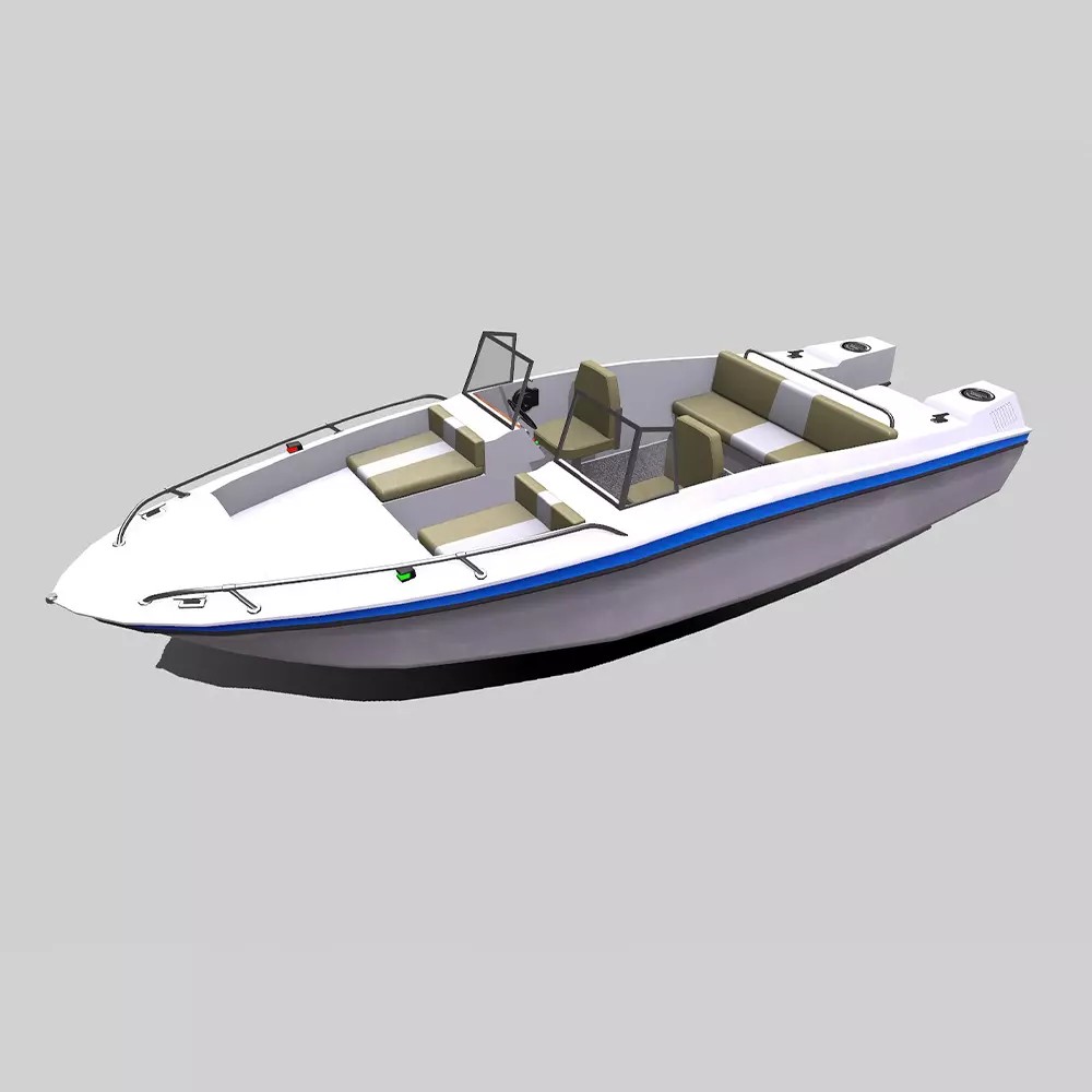Ski Boat 3D Model – Low Poly PBR Game Asset, FBX, OBJ - View 2