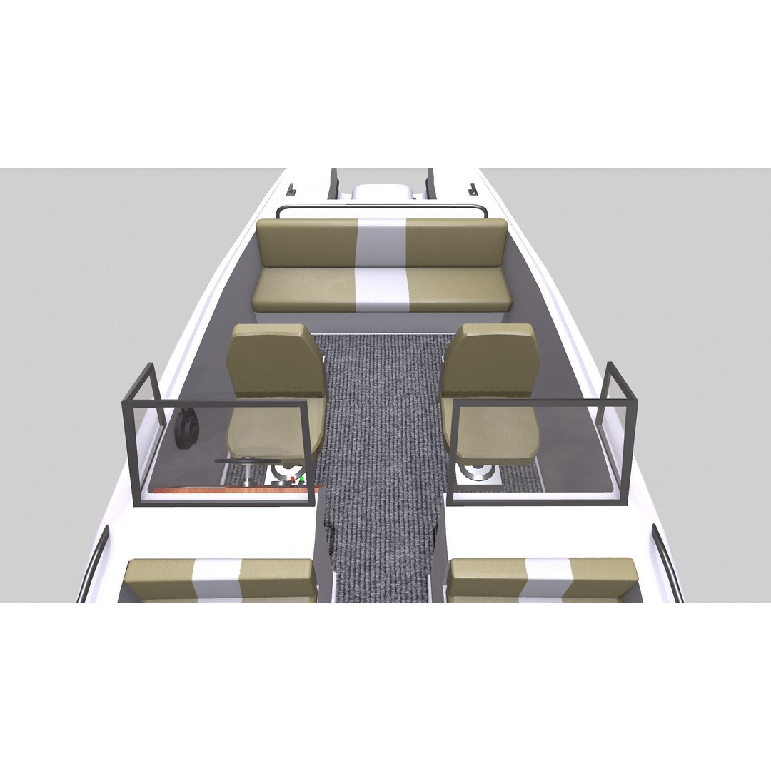 Ski Boat 3D Model – Low Poly PBR Game Asset, FBX, OBJ - View 20