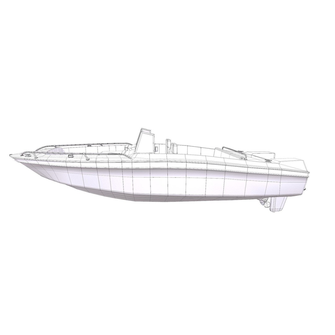Ski Boat 3D Model – Low Poly PBR Game Asset, FBX, OBJ - View 26