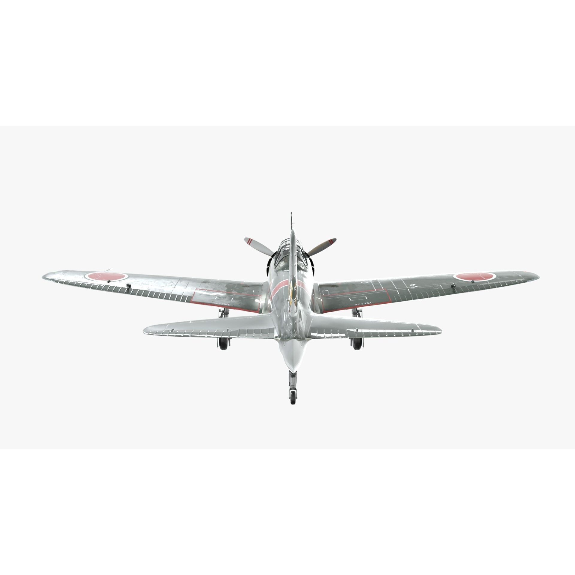 Mitsubishi A6M Zero - Low-Poly Game-Ready 3D Model - View 15