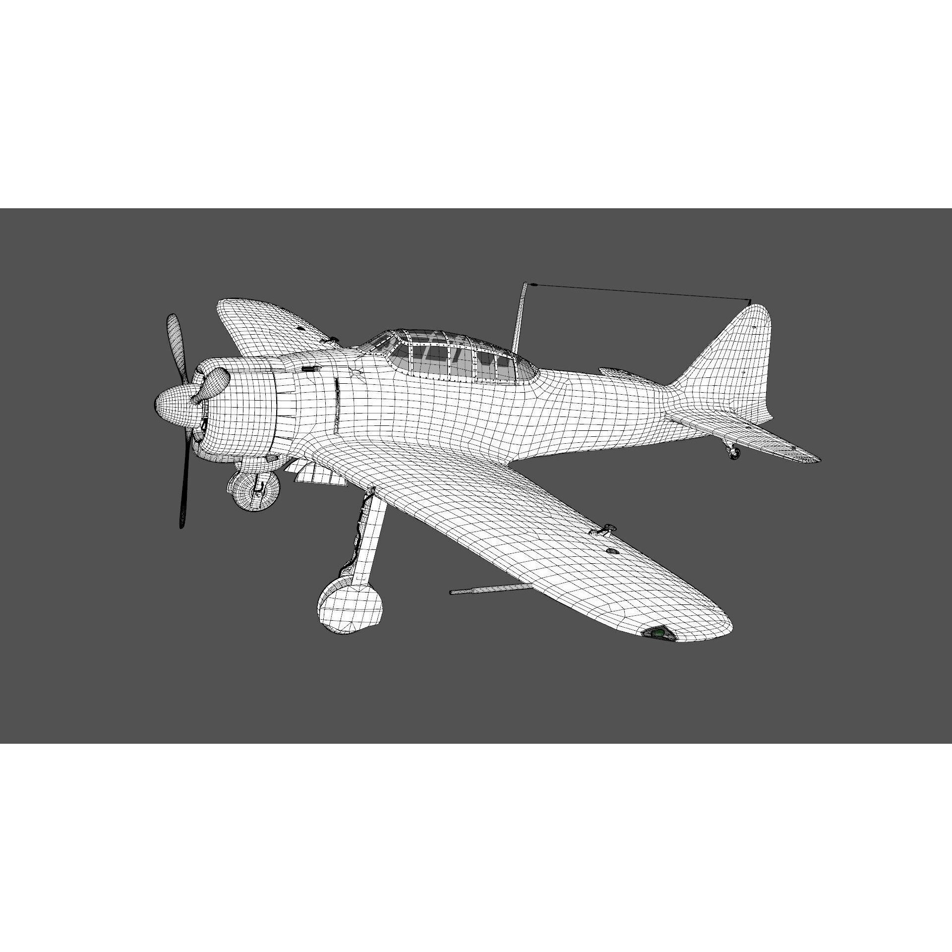 Mitsubishi A6M Zero - Low-Poly Game-Ready 3D Model - View 21