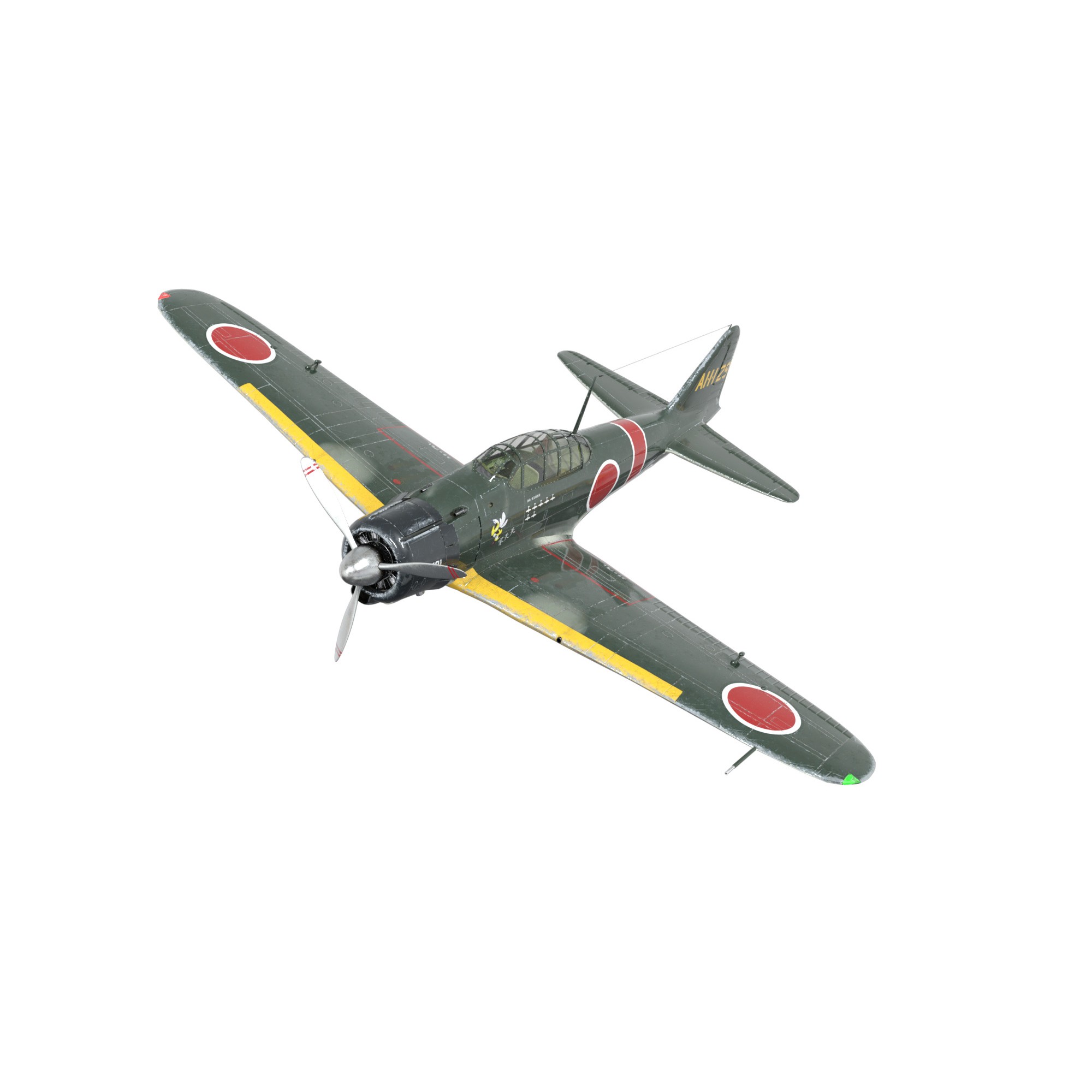 Mitsubishi A6M Zero - Low-Poly Game-Ready 3D Model - View 22